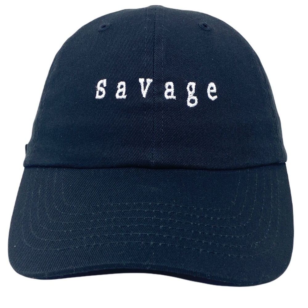 Savage Hot Slouch Dad Hat Cap Strapback Simple Minimal - Picture 2 of 6